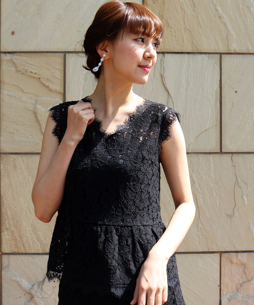 MARLENE JOBERT（マルレーヌ　ジョベル）の「レースタイトスカートセットアップ（ドレス・レディース・ブラック/ブルーグリーン/スモークピンク/ネイビー・L/M）」の22枚目の写真