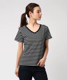 AMERICAN HOLIC | ・60新彊綿スムースボーダーVネックTシャツ(Tシャツ/カットソー)