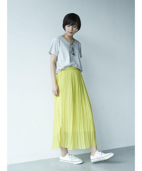 AMERICAN HOLIC（アメリカンホリック）の「・60新彊綿スムースボーダーVネックTシャツ★（Tシャツ/カットソー・レディース・ピンク/ブルー/杢グレー/ブラック・L/M）」の10枚目の写真