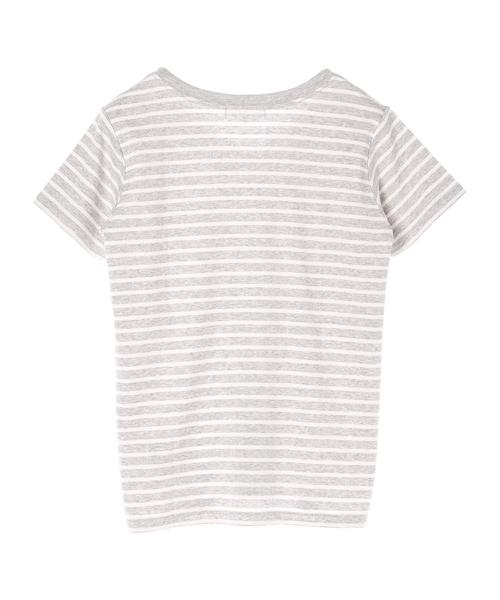 AMERICAN HOLIC（アメリカンホリック）の「・60新彊綿スムースボーダーVネックTシャツ★（Tシャツ/カットソー・レディース・ピンク/ブルー/杢グレー/ブラック・L/M）」の8枚目の写真