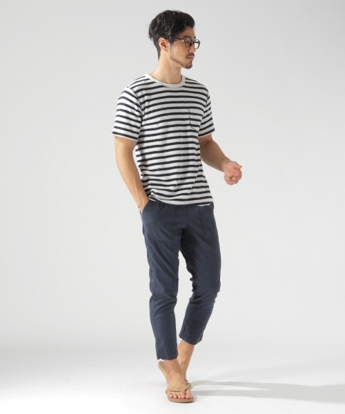 BAYFLOW（ベイフロー）の「リネンストレッチアンクルパンツ（その他パンツ・メンズ・ベージュ/オレンジ/ネイビー/ブルー・MEDIUM/LARGE/SMALL）」の8枚目の写真