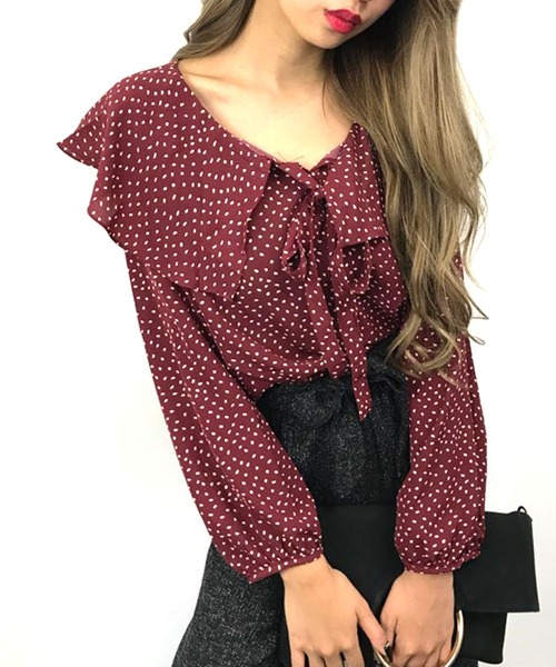 SPIGA(スピーガ)の「ドットフリルブラウス(シャツ/ブラウス・レディース・ブラック/レッド/イエロー・FREE)」の3枚目の写真