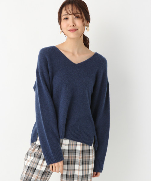 GLOBAL WORK(グローバルワーク)の「ラクーンコンVネックプルオーバー/792262(ニット/セーター・レディース・ピンク系その他3/グレー/ブルー/ベージュ・MEDIUM/LARGE)」の1枚目の写真