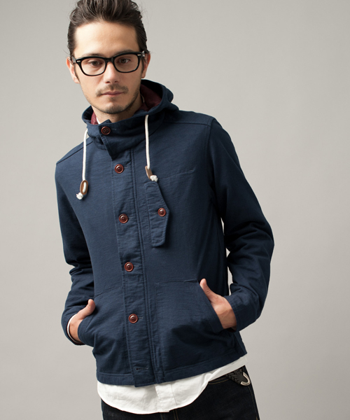 green label relaxing（グリーンレーベルリラクシング）の「◎SLUB/CUT デッキパーカー（パーカー・メンズ・ブラック/ダークグレー/ネイビー/マスタード・X-SMALL/SMALL/MEDIUM/LARGE/X-LARGE）」の3枚目の写真