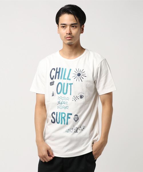 go slow caravan(ゴースローキャラバン)の「FREE RAGE/フリーレイジ リサイクルコットンTEE -CHILL OUT SURF-(Tシャツ/カットソー・メンズ・オレンジ/ブルー・MEDIUM/LARGE/X-LARGE)」の2枚目の写真