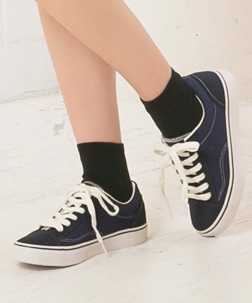 KOBE LETTUCE（コウベレタス）の「ラインソールベーシックローテクスニーカー＊レディース/シューズ/ローカット[I1659]神戸レタス（スニーカー・レディース・ブラック/ベージュ/ネイビー/グレー/チェック・LL/S/M/L）」の4枚目の写真