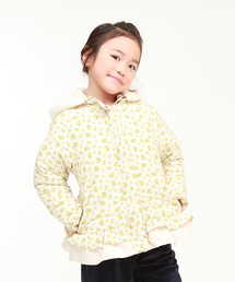 フラワープリント中綿コート