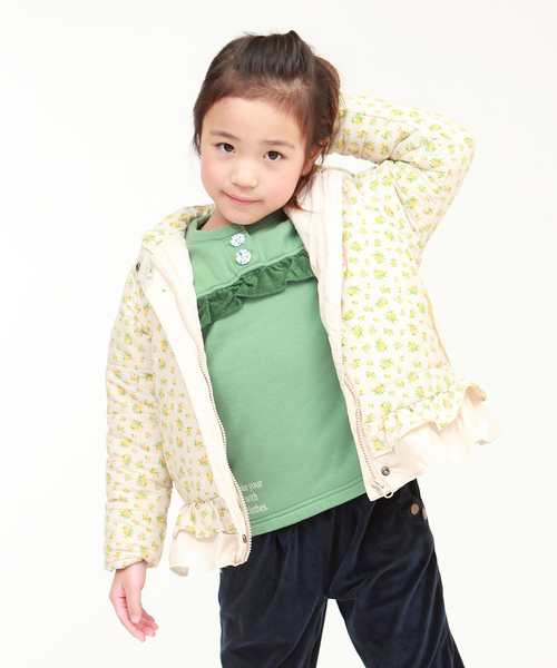 RAGMART（ラグマート）の「フラワープリント中綿コート（その他アウター・キッズ・ベージュ/ピンク・110cm/100cm/120cm/130cm）」の8枚目の写真