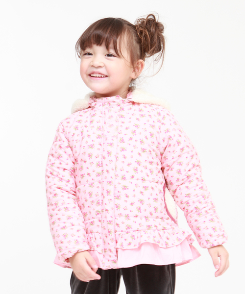 RAGMART（ラグマート）の「フラワープリント中綿コート（その他アウター・キッズ・ベージュ/ピンク・110cm/100cm/120cm/130cm）」の10枚目の写真