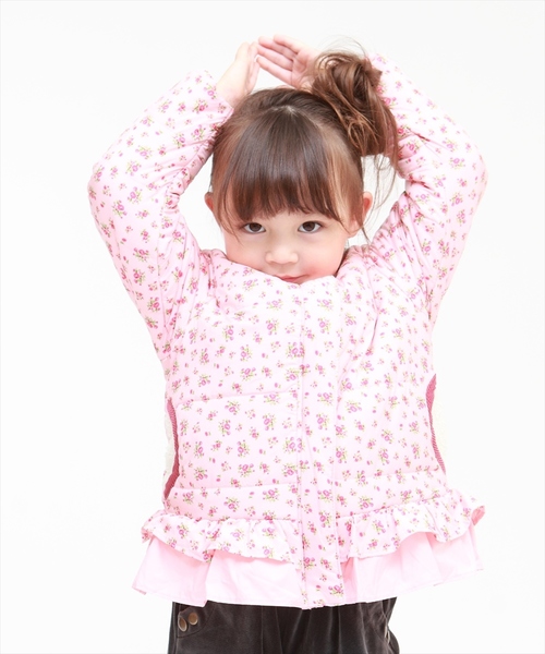 RAGMART（ラグマート）の「フラワープリント中綿コート（その他アウター・キッズ・ベージュ/ピンク・110cm/100cm/120cm/130cm）」の7枚目の写真