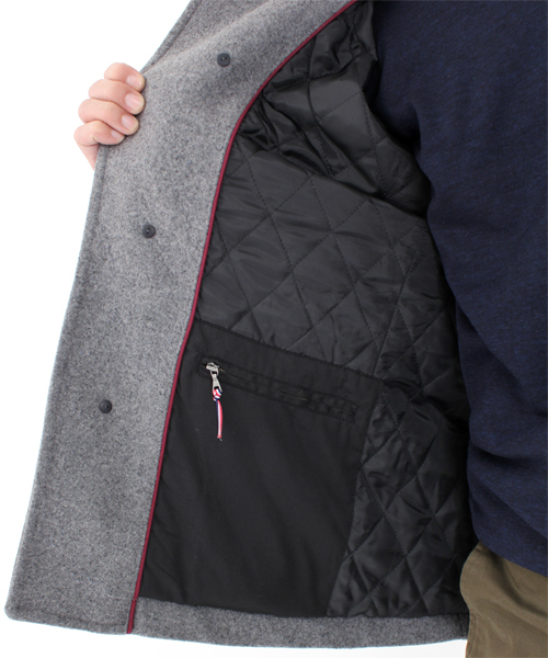 BEAMS LIGHTS Men's（ビームスライツ メンズ）の「□BEAMS LIGHTS / メルトンシングルフードコート（ピーコート・メンズ・グレー/ブラック・SMALL/MEDIUM/LARGE/X-LARGE/XX-LARGE）」の10枚目の写真