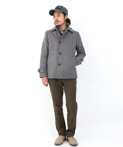 BEAMS LIGHTS Men's（ビームスライツ メンズ）の「□BEAMS LIGHTS / メルトンシングルフードコート（ピーコート・メンズ・グレー/ブラック・SMALL/MEDIUM/LARGE/X-LARGE/XX-LARGE）」の11枚目の写真