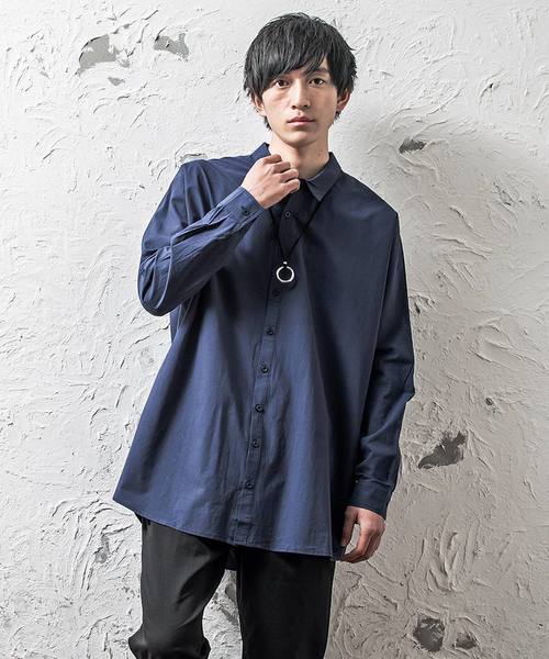 MinoriTY（マイノリティ）の「オーバーサイズドルマンシャツ ビッグシルエットシャツ（シャツ/ブラウス・メンズ・ブラック/ベージュ/ネイビー・M/L）」の3枚目の写真