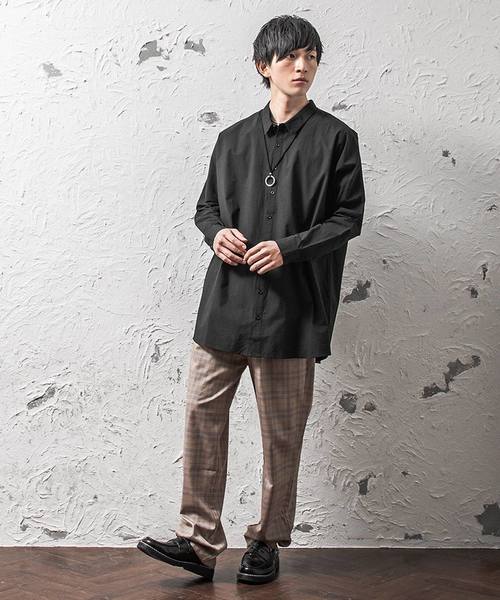 MinoriTY（マイノリティ）の「オーバーサイズドルマンシャツ ビッグシルエットシャツ（シャツ/ブラウス・メンズ・ブラック/ベージュ/ネイビー・M/L）」の5枚目の写真