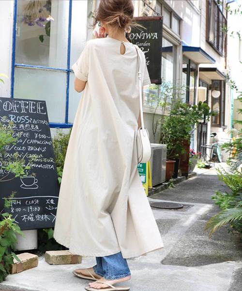 M y u（ミュー）の「リネンライク♪贅沢フレアワンピ（ワンピース・レディース・ベージュ/ブラック・FREE）」の11枚目の写真