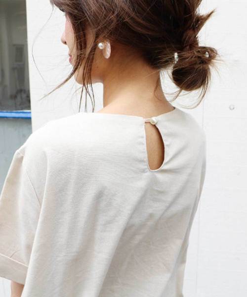 M y u（ミュー）の「リネンライク♪贅沢フレアワンピ（ワンピース・レディース・ベージュ/ブラック・FREE）」の12枚目の写真