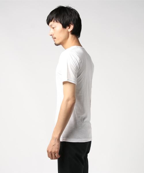 PARKS TOKYO SELECT(パークストウキョウセレクト)の「【BS】ABスラブスパンフライス Vネック カットソー(Tシャツ/カットソー・メンズ・ホワイト/ブラック/杢グレー・MEDIUM/LARGE)」の5枚目の写真