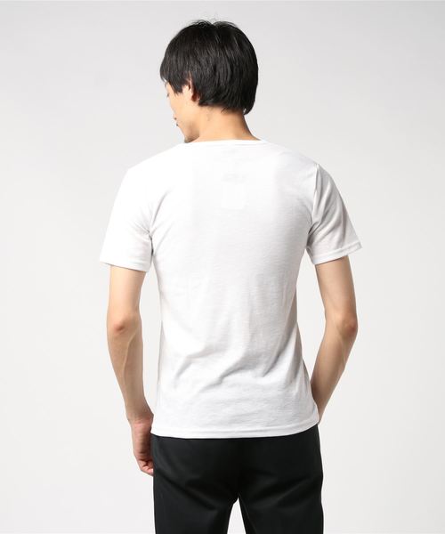 PARKS TOKYO SELECT(パークストウキョウセレクト)の「【BS】ABスラブスパンフライス Vネック カットソー(Tシャツ/カットソー・メンズ・ホワイト/ブラック/杢グレー・MEDIUM/LARGE)」の4枚目の写真