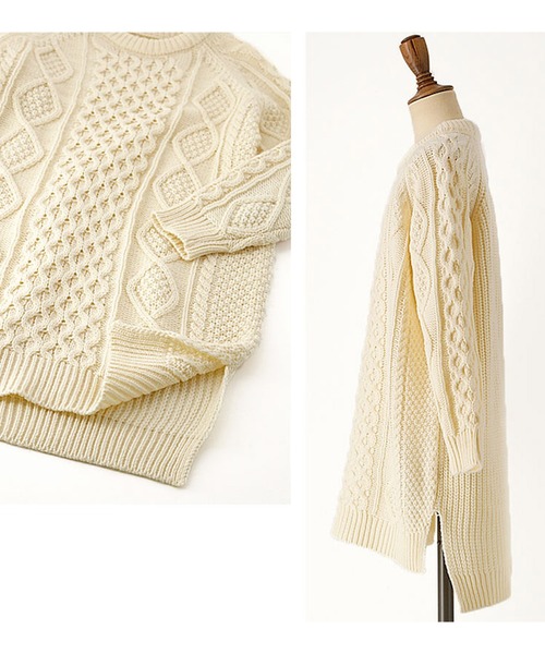 Catherine Cottage（キャサリンコテージ）の「ケーブルニットワンピース（ワンピース・キッズ・ブラック/レッド/オフホワイト/ピンク/ベージュ・100/110/120/130/150/160/140）」の8枚目の写真