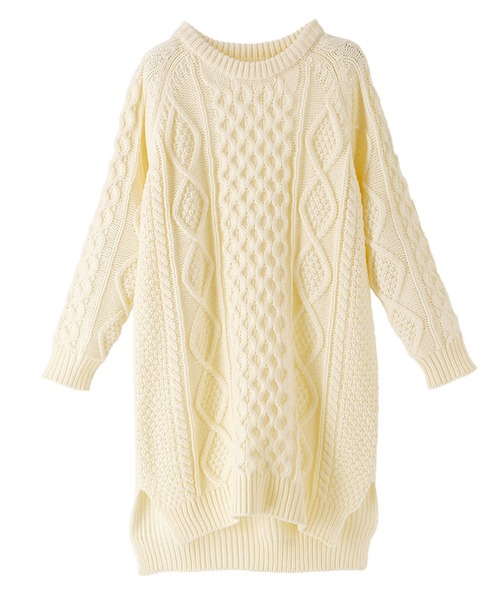 Catherine Cottage（キャサリンコテージ）の「ケーブルニットワンピース（ワンピース・キッズ・ブラック/レッド/オフホワイト/ピンク/ベージュ・100/110/120/130/150/160/140）」の19枚目の写真