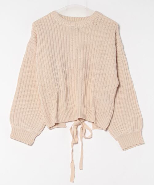 STYLEBLOCK（スタイルブロック）の「カシミヤタッチバックオープンプルオーバーリブニットセーター（ニット/セーター・レディース・ブラック/ベージュ/アイボリー/ブラウン・M）」の2枚目の写真