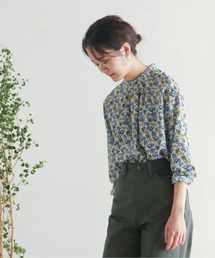 NOMBRE IMPAIR | barkcloth flower ハイネックブラウス(シャツ/ブラウス)