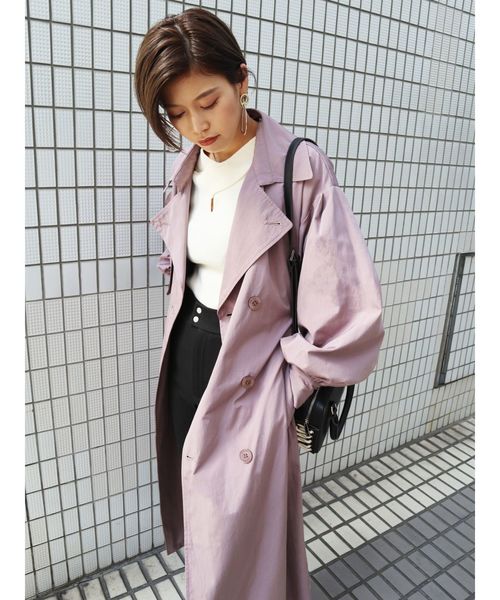 EMODA（エモダ）の「バルキースリーブトレンチコート（トレンチコート・レディース・パープル/ブラウン/ベージュ・FREE）」の18枚目の写真