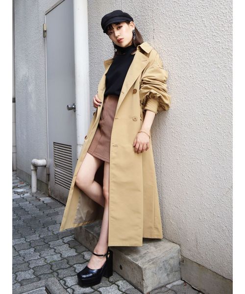 EMODA（エモダ）の「バルキースリーブトレンチコート（トレンチコート・レディース・パープル/ブラウン/ベージュ・FREE）」の13枚目の写真