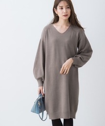 もっちりカシミヤタッチVネックニットワンピース