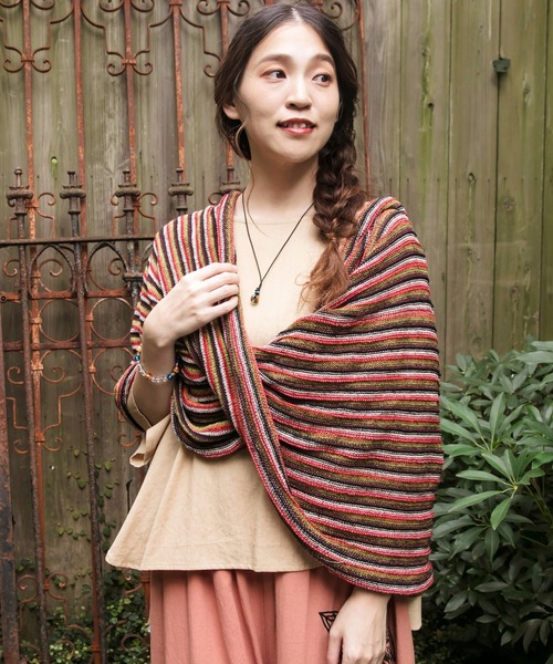 チャイハネ(チャイハネ)の「【チャイハネ】マジカルスヌード(ネックウォーマー/スヌード・レディース・ホワイト/パープル/ブラウン/オレンジ/ブルー/ターコイズブルー/ピンク/ブラック/スカイブルー/レインボー/グリーン系その他/レッド系その他・FREE)」の10枚目の写真