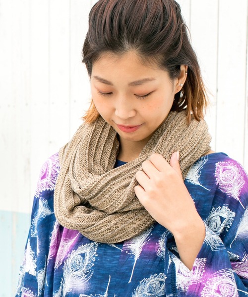 チャイハネ(チャイハネ)の「【チャイハネ】マジカルスヌード(ネックウォーマー/スヌード・レディース・ホワイト/パープル/ブラウン/オレンジ/ブルー/ターコイズブルー/ピンク/ブラック/スカイブルー/レインボー/グリーン系その他/レッド系その他・FREE)」の4枚目の写真