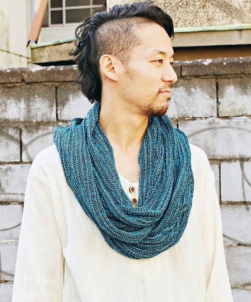 チャイハネ(チャイハネ)の「【チャイハネ】マジカルスヌード(ネックウォーマー/スヌード・レディース・ホワイト/パープル/ブラウン/オレンジ/ブルー/ターコイズブルー/ピンク/ブラック/スカイブルー/レインボー/グリーン系その他/レッド系その他・FREE)」の7枚目の写真