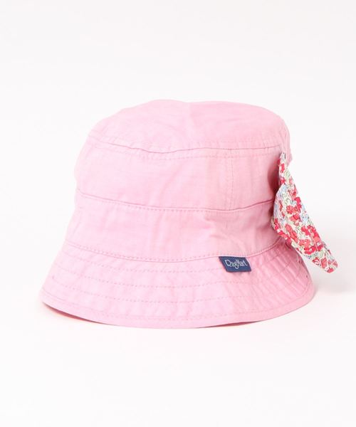 RAGMART(ラグマート)の「日除けリボンつき 花柄(ハット・キッズ・サックスブルー/グレー/ピンク・50cm/54cm/48cm/52cm)」の3枚目の写真