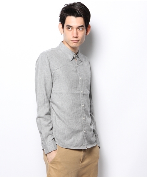 CIAOPANIC（チャオパニック）の「【Ciaopanic】スエードツイルシャツLS（シャツ/ブラウス・メンズ・ネイビー/グリーン/ホワイト/ライトグレー/ブルー/ワインレッド・MEDIUM/SMALL/LARGE）」の3枚目の写真