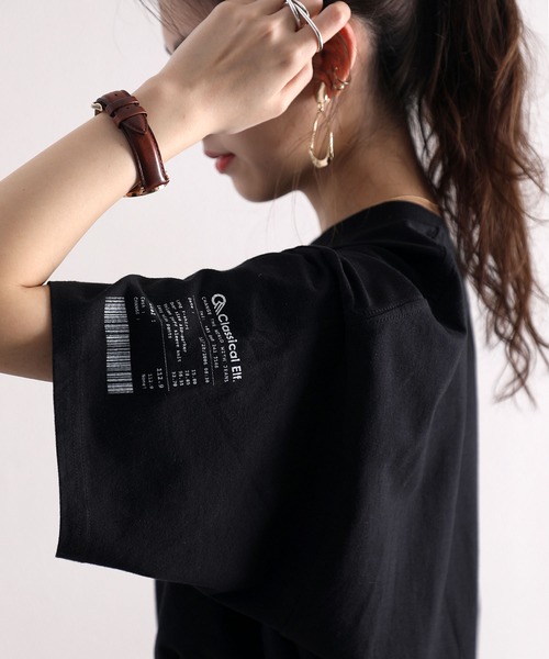 classicalelf(クラシカルエルフ)の「レシート オーバーサイズ ロング丈ワンポイントクルーネックロゴビッグTシャツ(半袖)(Tシャツ/カットソー・レディース・ホワイト/ブラック/杢グレー/グリーン/ベージュ/ブラウン・MEDIUM/LARGE/X-LARGE)」の18枚目の写真