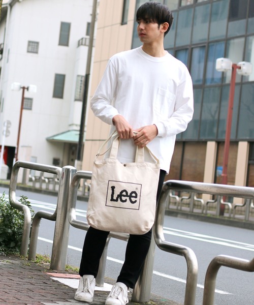 Lee（リー）の「Lee（リー）ブランドロゴプリント・刺繍キャンバストートショルダーバッグ メンズ レディース/2way/ビッグトートバッグ（トートバッグ・メンズ・カーキ/ライトブルー/インディゴブルー/ブラウン/オフホワイト/ベージュ/ブラック/ホワイト/ブラック系その他/ブルー系その他/ホワイト系その他・FREE）」の14枚目の写真