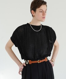 CLANE（クラネ）の「【CLANE(クラネ)】ドットジャガードリブトップス