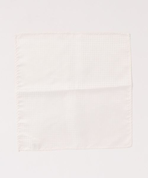 JUNRED（ジュンレッド）の「シャドー千鳥チーフ（ハンカチ/ハンドタオル・メンズ・ホワイト/サックスブルー/ピンク/シルバー・FREE）」の2枚目の写真