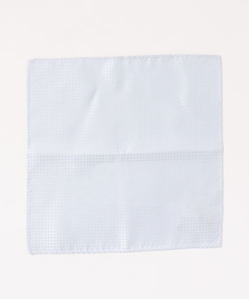 JUNRED（ジュンレッド）の「シャドー千鳥チーフ（ハンカチ/ハンドタオル・メンズ・ホワイト/サックスブルー/ピンク/シルバー・FREE）」の3枚目の写真