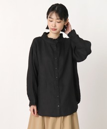 ubasoku / ウバソク 襟 カウス フリル ブラウス リネン ub-0013 BNT