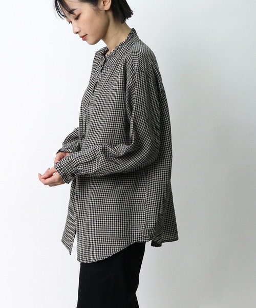 ubasoku(ウバソク)の「ubasoku / ウバソク 襟 カウス フリル ブラウス リネン ub-0013 BNT(シャツ/ブラウス・レディース・ホワイト/ブラック/ブラウン/グレー/カーキ/その他1/その他2/キナリ・FREE)」の17枚目の写真