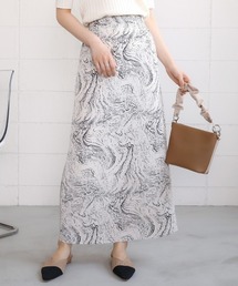 Bab | 【WEB限定】マーブル柄ロングスカート/マーブルプリント(スカート)