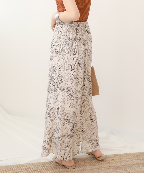 Bab（バブ）の「【WEB限定】マーブル柄ロングスカート（スカート・レディース・ベージュ/グレー・38）」の10枚目の写真