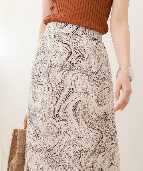 Bab（バブ）の「【WEB限定】マーブル柄ロングスカート（スカート・レディース・ベージュ/グレー・38）」の16枚目の写真