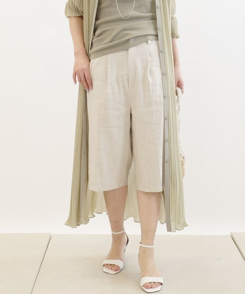 DouDou（ドゥドゥ）の「麻ハーフパンツ（その他パンツ・レディース・ベージュ/マスタード・38/36）」の2枚目の写真