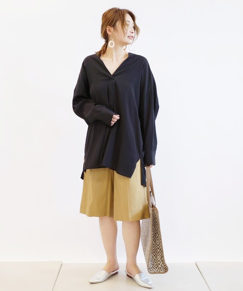 DouDou（ドゥドゥ）の「麻ハーフパンツ（その他パンツ・レディース・ベージュ/マスタード・38/36）」の3枚目の写真