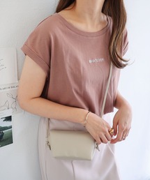 andme | WHATEVERロゴ刺繍フレンチスリーブTシャツ(Tシャツ/カットソー)