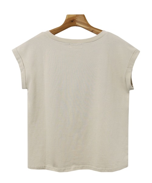 andme(アンドミー)の「WHATEVERエンブロイダリーロゴフレンチスリーブTシャツ(Tシャツ/カットソー・レディース・オフホワイト/ベージュ/ブラウン系その他/ブラック/ミント/パープル・F(M))」の20枚目の写真