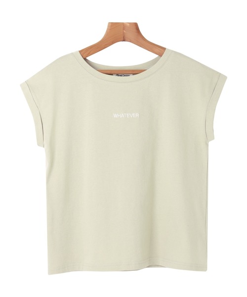 andme(アンドミー)の「WHATEVERエンブロイダリーロゴフレンチスリーブTシャツ(Tシャツ/カットソー・レディース・オフホワイト/ベージュ/ブラウン系その他/ブラック/ミント/パープル・F(M))」の10枚目の写真