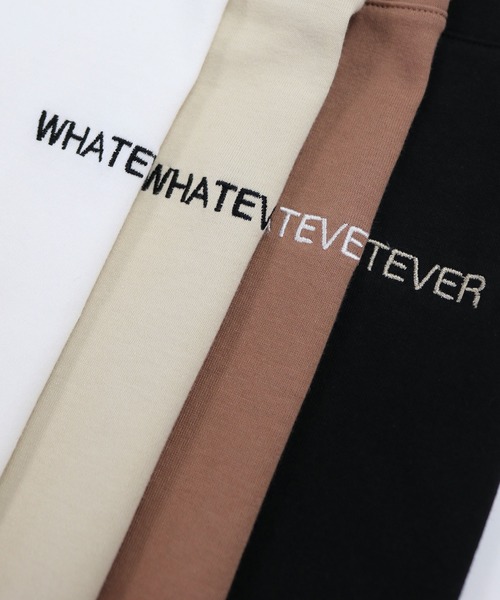 andme(アンドミー)の「WHATEVERエンブロイダリーロゴフレンチスリーブTシャツ(Tシャツ/カットソー・レディース・オフホワイト/ベージュ/ブラウン系その他/ブラック/ミント/パープル・F(M))」の7枚目の写真